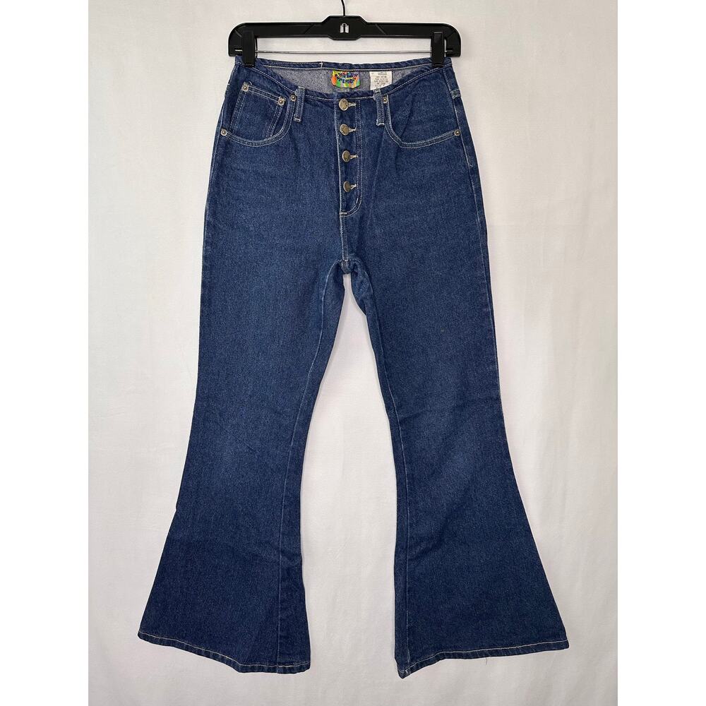 Vintage Paris Blues Flare Jeans Bell Bottom Y2K Button Fly Dark Wash 2000s Sz 5
